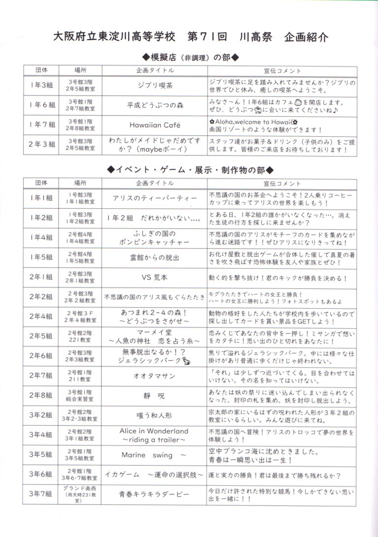 川高祭パンフ見開き①